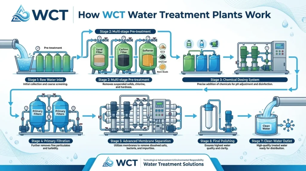 how do water treatment plant work