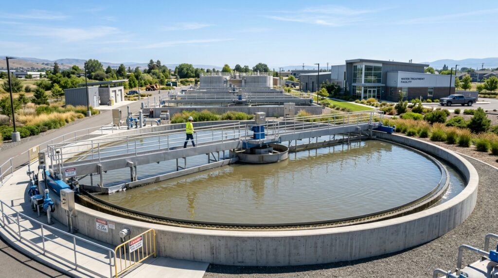 water treatment plant clarifier