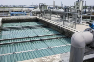 tube settler treatment equipment with tanks piping and inspection details